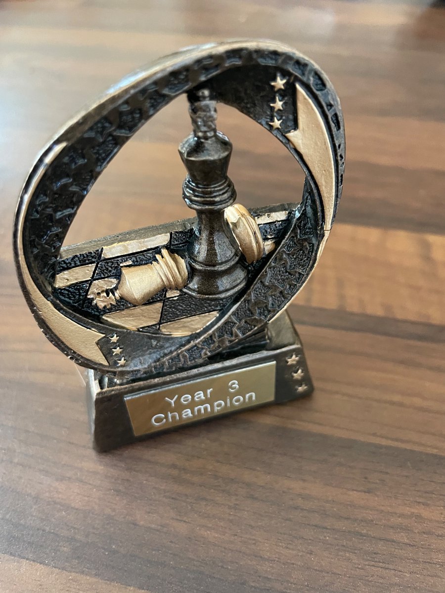 My cheeky lad won his school year group’s chess tournament!