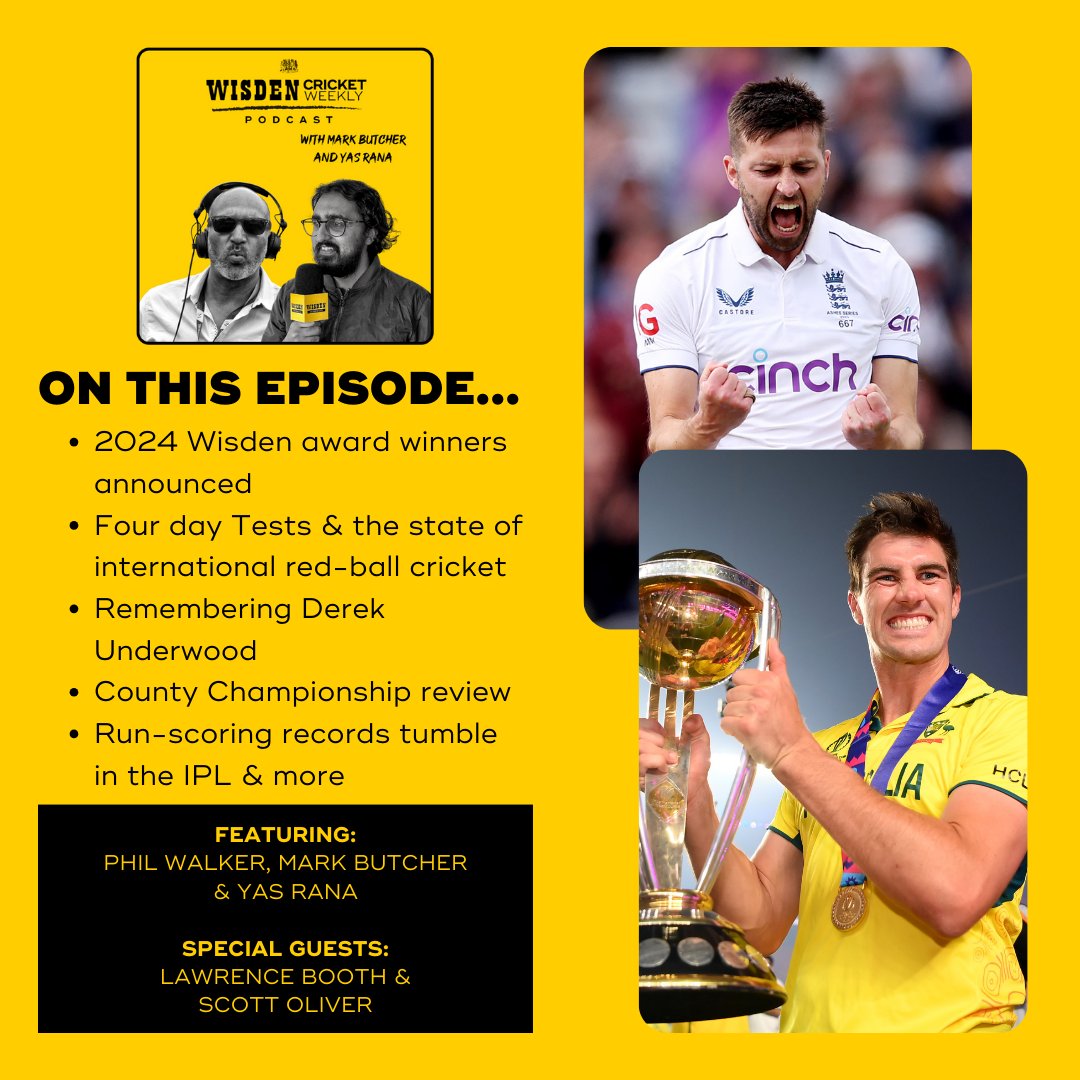 🚨 NEW WEEKLY PODCAST 🚨 🎙️ @Phil_Wisden 🎙️ @markbutcher72 🎙️ @Yas_Wisden 🎙️ @BoothCricket 🎙️ @reverse_sweeper Listen: open.spotify.com/episode/3U0A1u… Watch: youtu.be/ariaLlWYQB4 #WisdenAwards #CountyCricket2024 #IPL2024