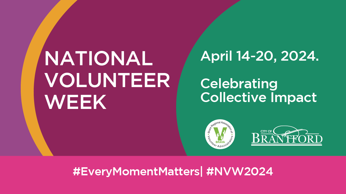 On National Volunteer Week, April 14-20, 2024 we wanted to express our sincere gratitude, and thanks to Brantford's Volunteer Committees whose invaluable support, generous time and expertise, strengthen inclusivity and wellbeing in our community. Thank you! 👏 #EveryMomentMatters