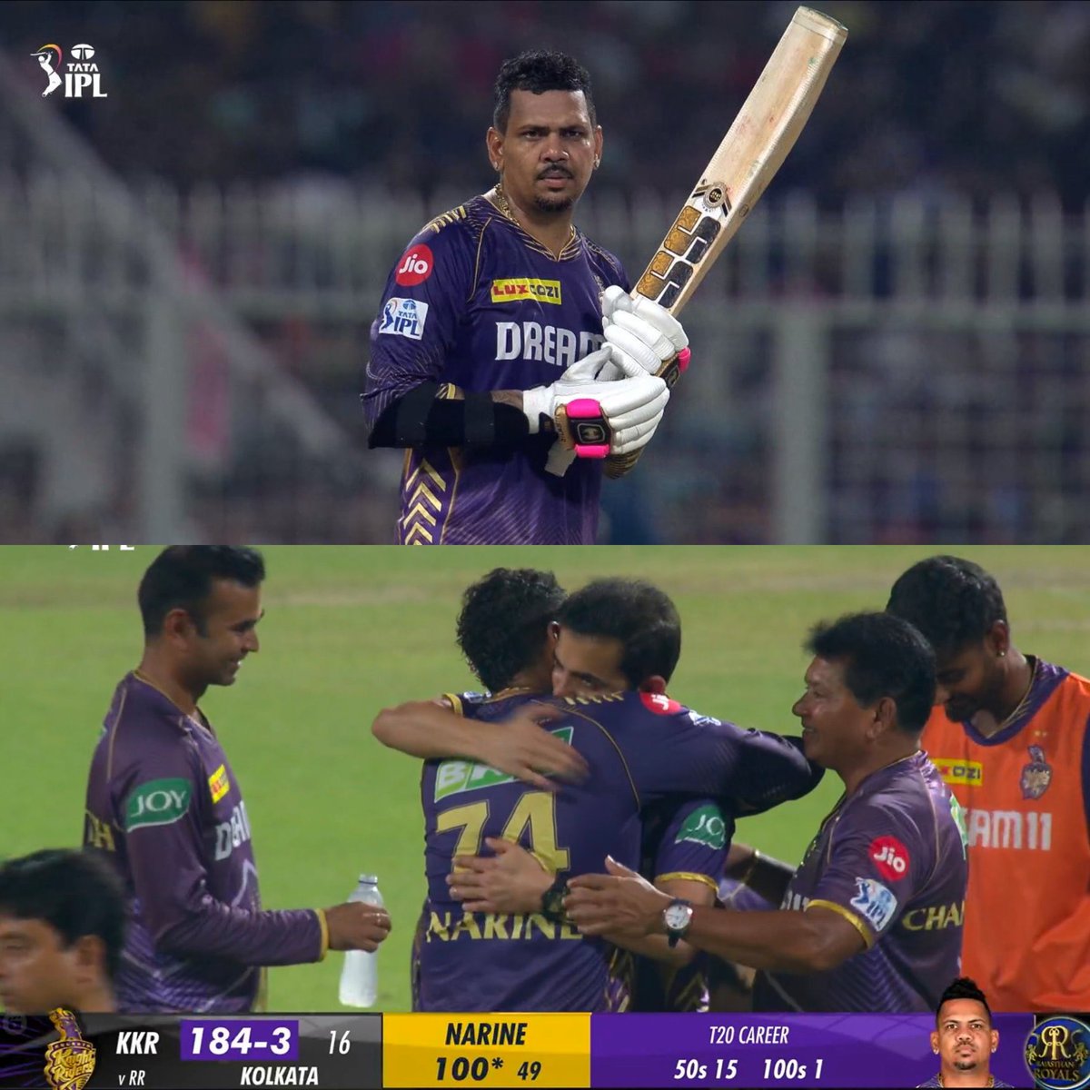 Hey Sunil narien you will be the very best opener in of coming #T20WorldCup2024 #KKRvRR