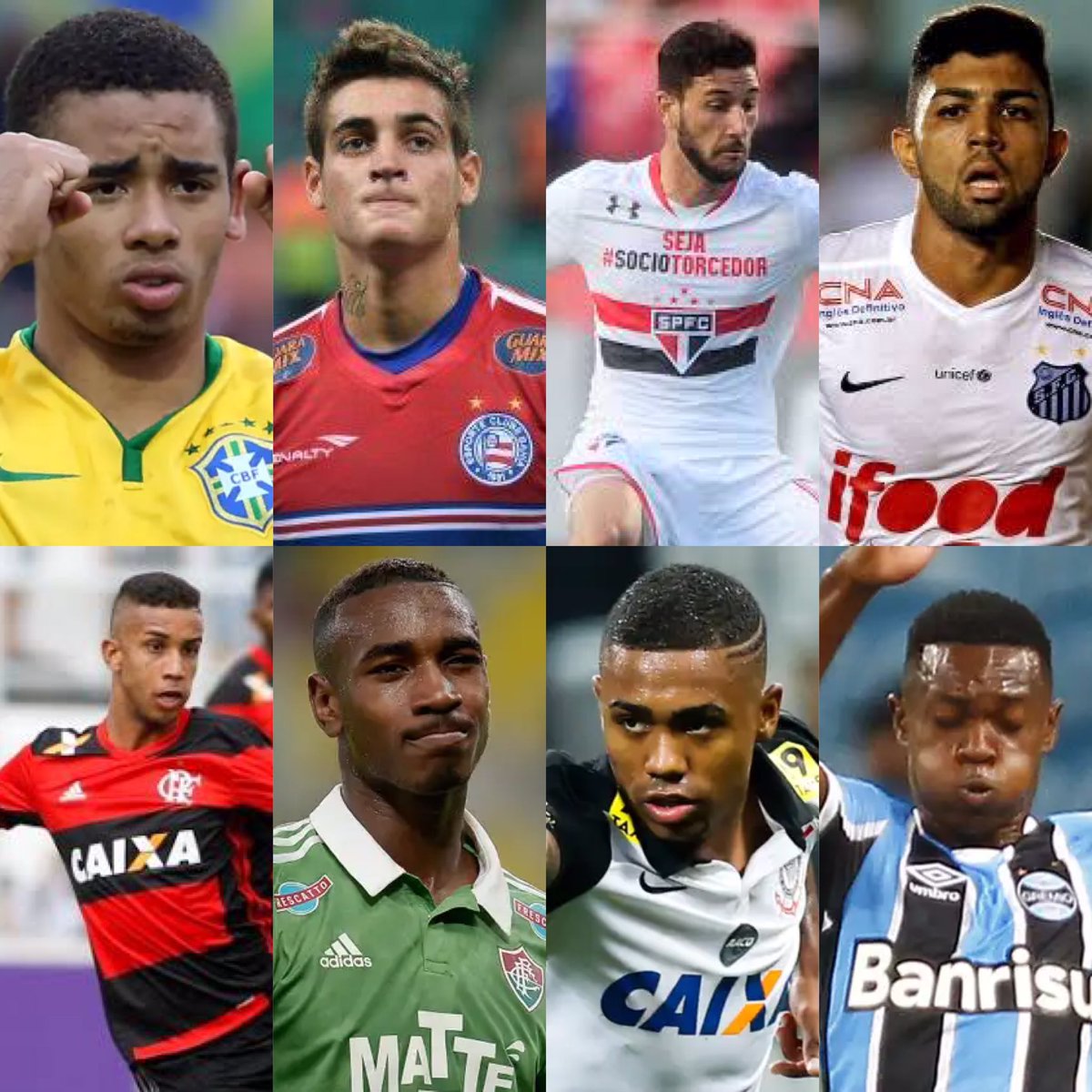 As promessas do futebol brasileiro em 2015. Reconhece todos? 🤔 Nostálgico!