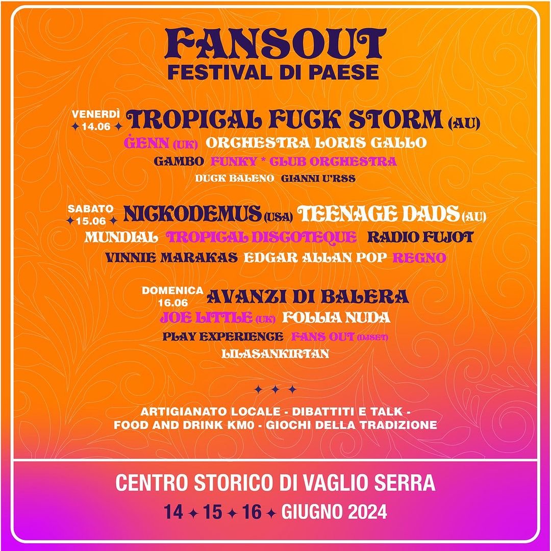We (finally) return to Italy for Fans Out Festival on the 14th of June. 🎪 Tickets at fansoutfestival.it