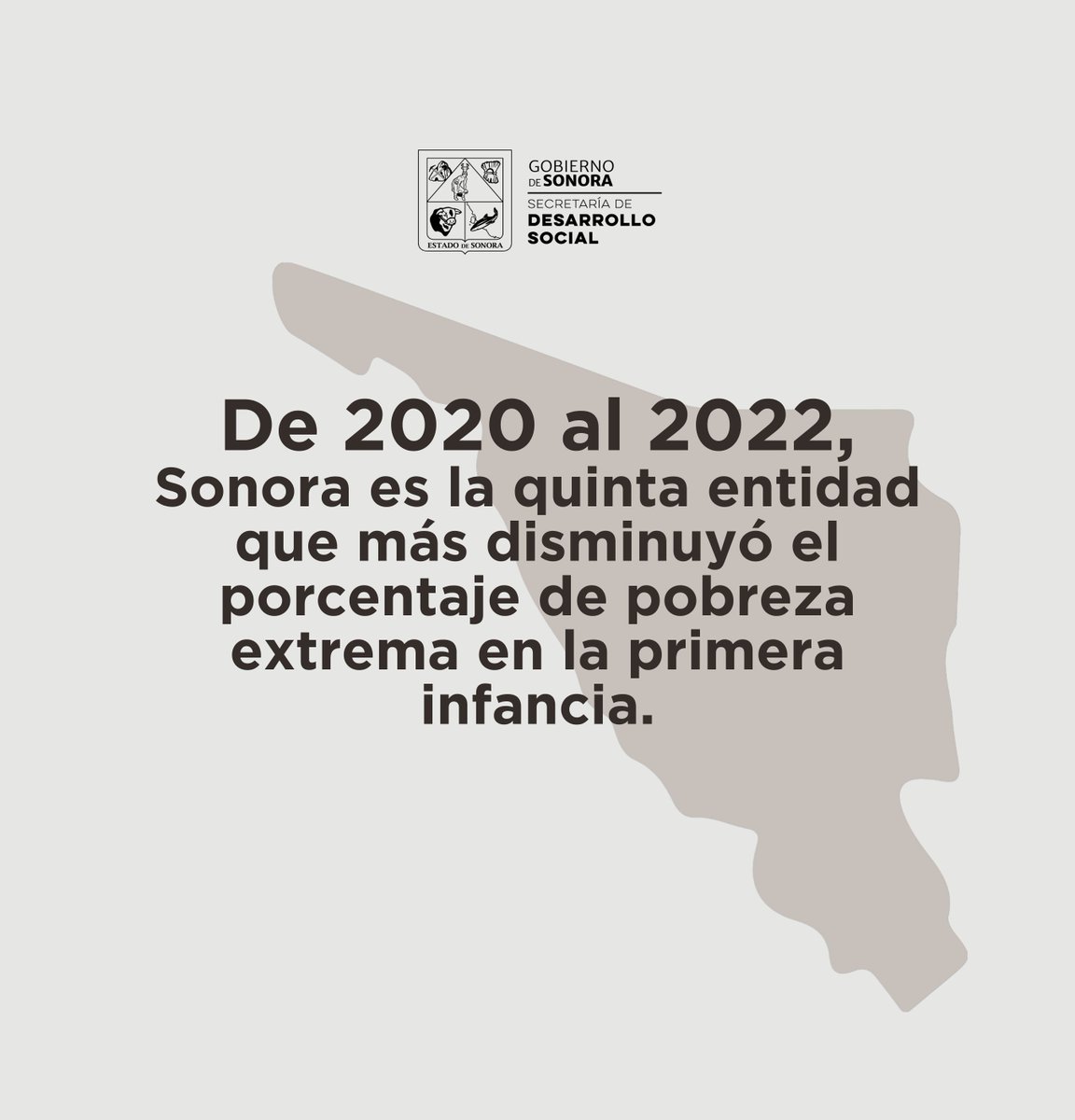 #MesDeLaNiñez En la Infancia se viven los mayores efectos de la pobreza. En Sonora trabajamos para combatir la pobreza extrema en este grupo, y logramos disminuir estos índices entre 2020 y 2022, colocando a Sonora como la 5a entidad con mayor reducción de pobreza en el país.