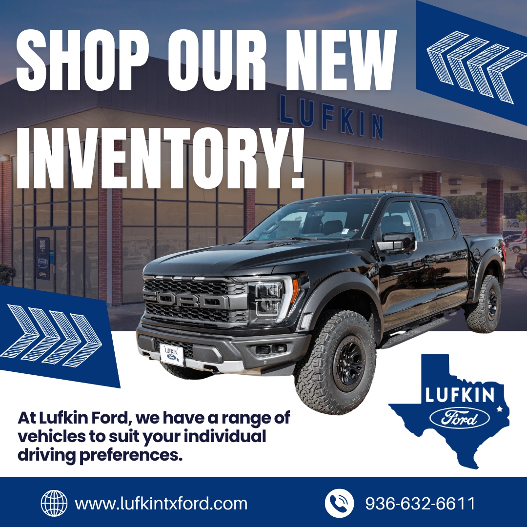 Start your quest for your new vehicle with our extensive Ford lineup! Whether you're eyeing a versatile truck, a stylish SUV, or an eco-conscious model, we've got something for everyone. Visit us today! 

🌐 lufkintxford.com

#NewInventory #BuiltFordTough #LufkinFord