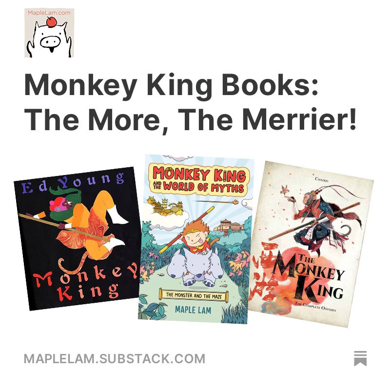 How many MONKEY KING comics have you read? This week on Substack, I share why I think it's wonderful to see different versions of the Monkey King comic stories out there. 🐒👑📚

Link:
tinyurl.com/5n6nxhfe

#monkeyking #comics #kidlit #graphicnovel #substack