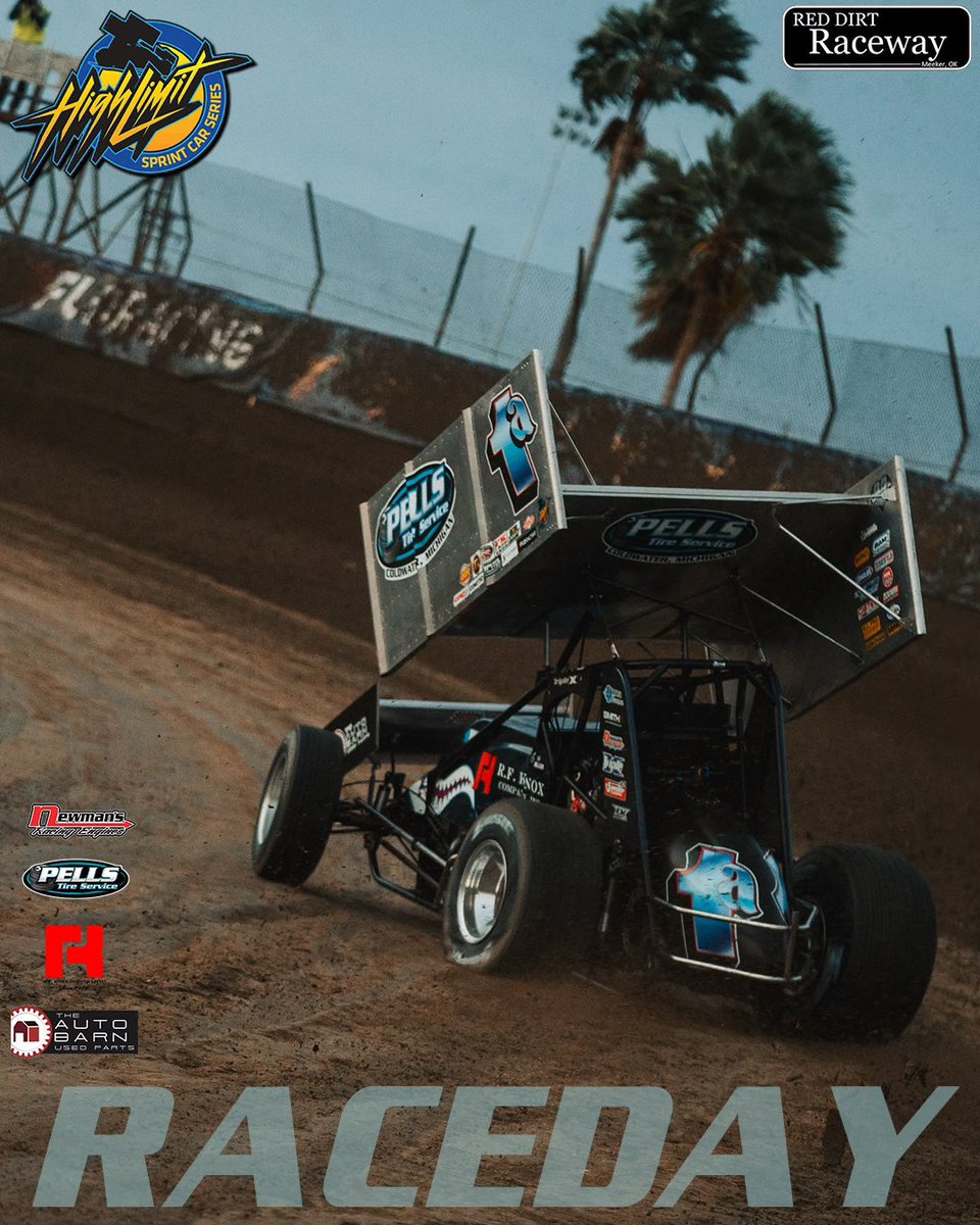 It’s Raceday for @JacobAllen1a in Oklahoma! 📌 @HighLimitRacing 📍 @RedDirtRaceway ⏰ 7pm EST 👀 @FloRacing 🙌🏻 @NREngines RF Knox & Company, Pells Tire, The Auto Barn