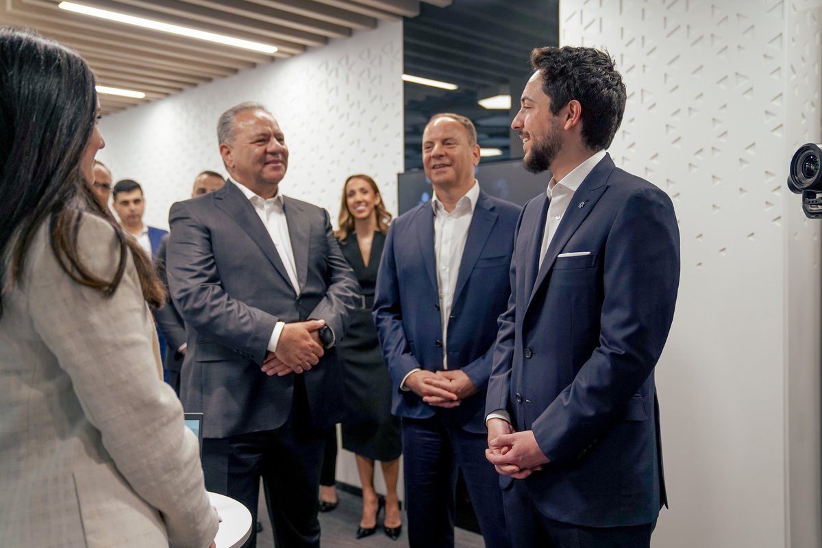 PwC_Middle_East's tweet photo. We were honoured to welcome HRH Crown Prince Al Hussein bin Abdullah II at our Amman office, showcasing our digitally-driven Center of Excellence. This visit underscores our commitment to empowering the Jordanian young talent in the country, and fostering regional growth. @RHCJO