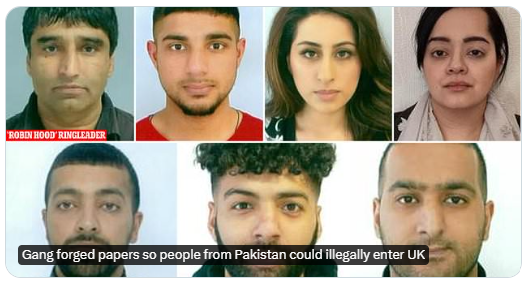Ten Pakistani heritage men & women forged documents to allow spouses to join the in Britain. Mahmood Hussain - 4.5 years Asim Hussain Shah, Sakab Asghar, Sidhra Riaz, & Sakab Asghar - 12 months suspended As there was no money involved they received Community Notices.…