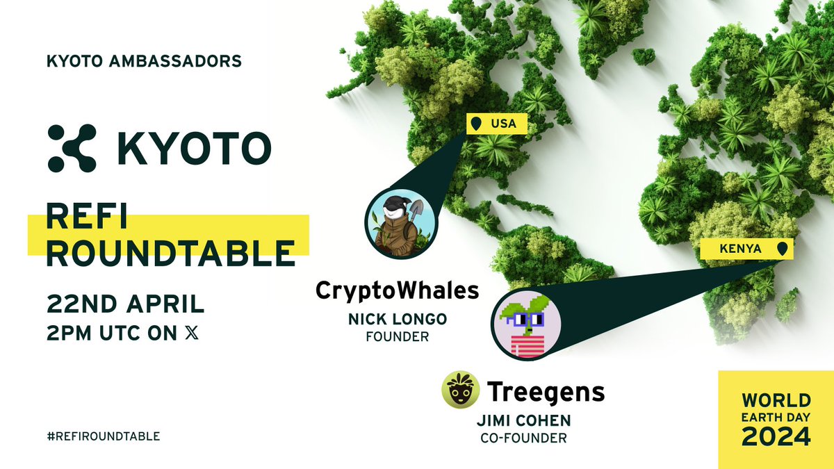 🌱KYOTO AMBASSADORS JOIN PANEL!📢 Welcome @JimiCohen & @HighlyArtistic to the $KYOTO #RefiRoundtable! 🎉 🌳Jimi founded tree-planting project @thetreegens 🐋Nick created CryptoWhales NFTs & Monthly #WorldEarthDay🌍 Save the date👇 twitter.com/i/spaces/1DXxy… #KyotoBlockchain