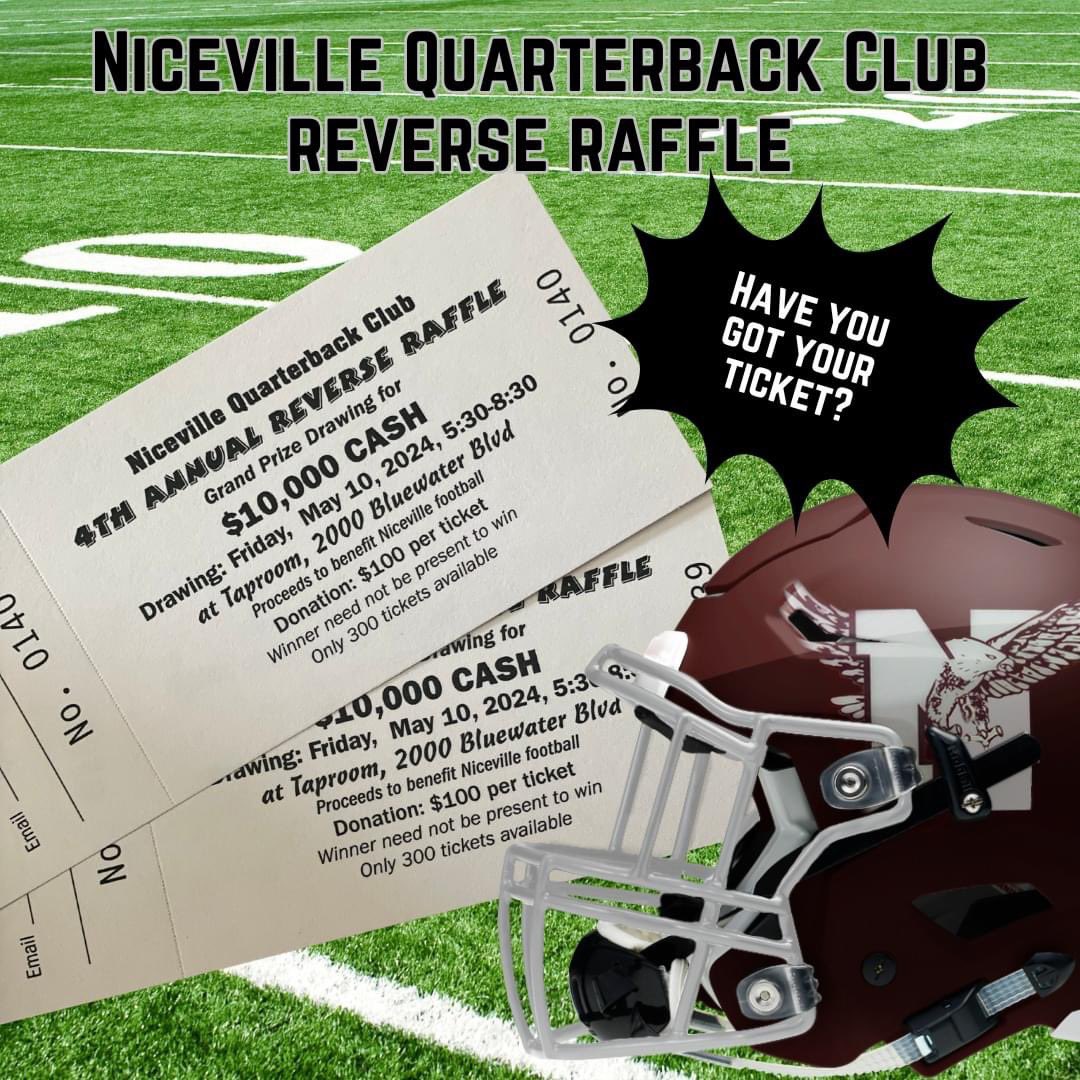 nicevilleQBClub's tweet photo. Have you gotten your ticket yet? 🎟
Tickets are limited! Check with a football player or comment below and we will get you in touch with an athlete! 🦅 @Niceville_FB @FLCoachT @AD_Nice3 https://t.co/HC36LJyStM