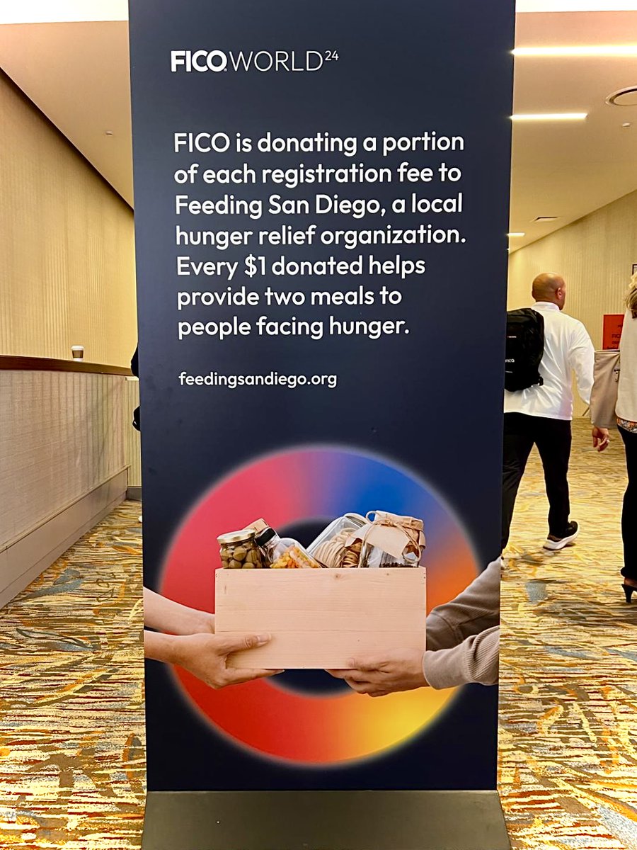 Making a meaningful difference at hashtag#FICOWorld24! This year, we're proud to support @FeedingSanDiego where a portion of every registration fee will help feed people in need and foster positive change in our communities. Learn more about their mission to end hunger:…