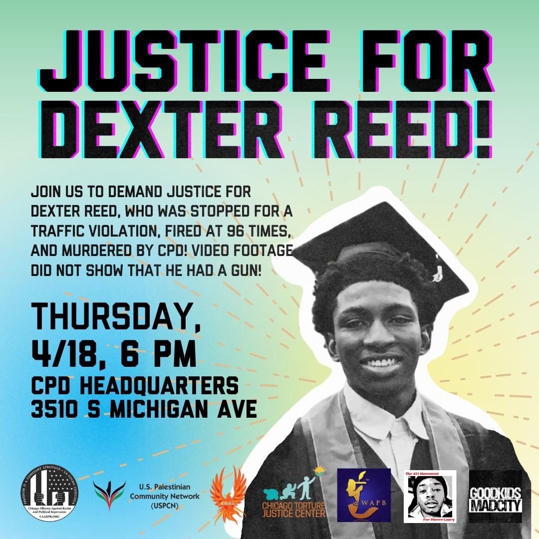 Join us this Thursday to demand #JusticeforDexterReed!