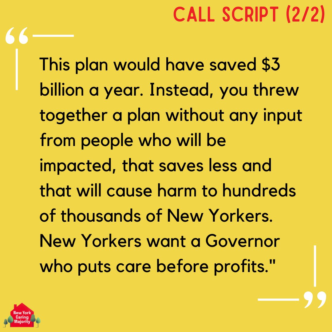 🚨URGENT CALL TO ACTION FOR NEW YORK STATE🚨 Instead of taking on private insurance profiteers, @GovKathyHochul has announced a disastrous plan without ANY input from directly impacted people. Call her now to let her know how you feel about it☎️