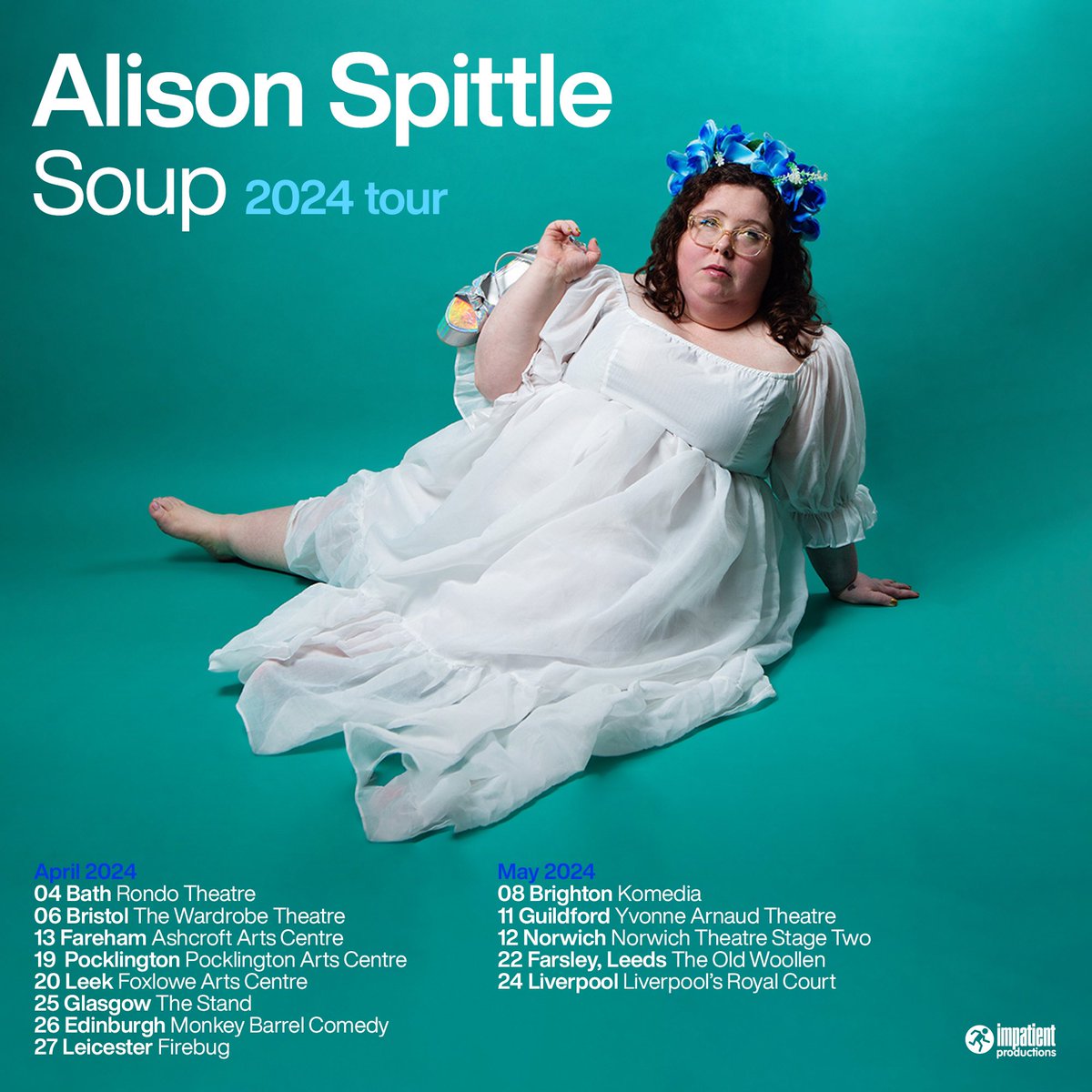 Watch @AlisonSpittle on TOUR this Spring with ‘Soup’ 🍜 ‘And hour of near faultless material’ ⭐️⭐️⭐️⭐️ The Skinny 🔥 @ImpatientUK 💕alisonspittle.com 🎟️