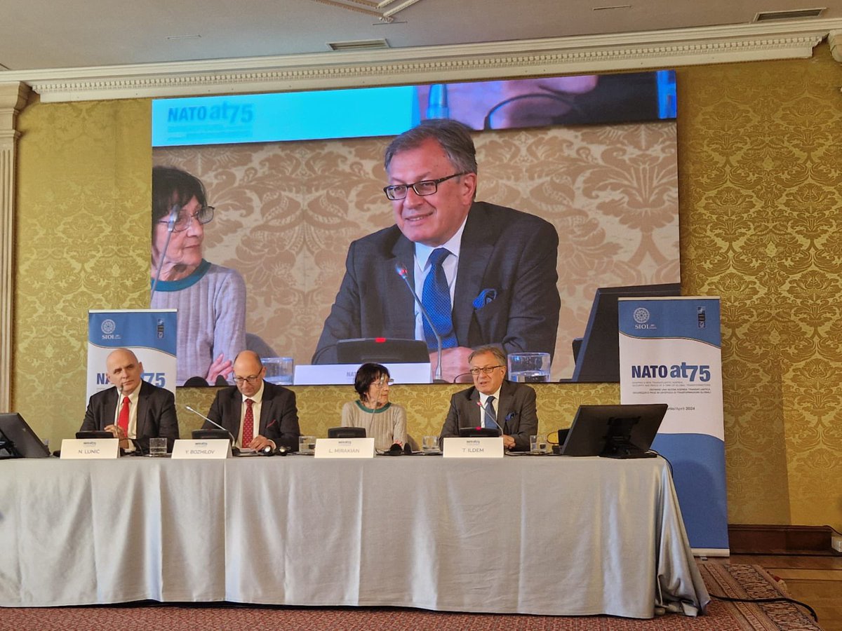 Pleased to speak on the Black Sea security at a panel of a conference organised by @SIOItweet in Rome to mark the 75th anniversary of @NATO, the concluding part of which was attended by #NATO DSG @Mircea_Geoana & Permanent Representatives on the North Atlantic Council.