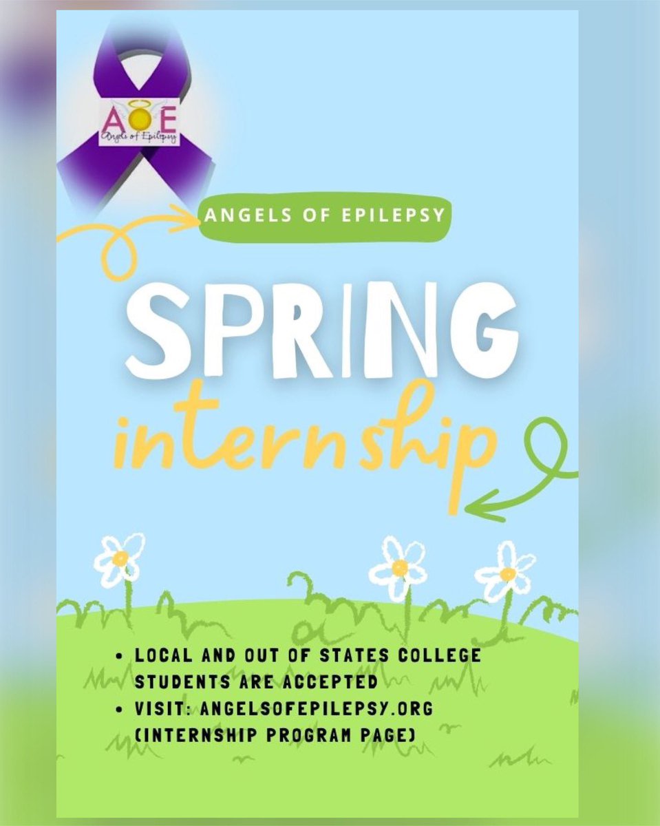 Are you a college student and looking for an internship program or position? Join the Angels of Epilepsy Internship Program! Local and out-of-state students are accepted. 💜 For more information, angelsofepilepsy.org/aoe-internship… #Georgia #OutOfState #CollegeStudents #HealthStudents