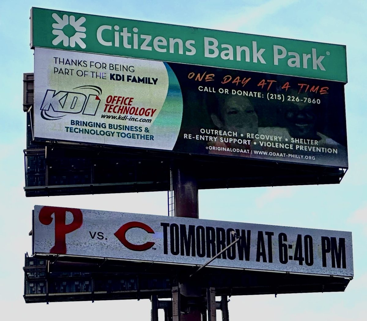 Have you seen <a href="/OriginalODAAT/">onedayatatime/odaat</a>'s billboard on I-76? One Day At A Time provides addiction recovery services including outreach, recovery, shelter, re-entry support and violence prevention. Consider a donation today! ODAAT-PHILLY.org