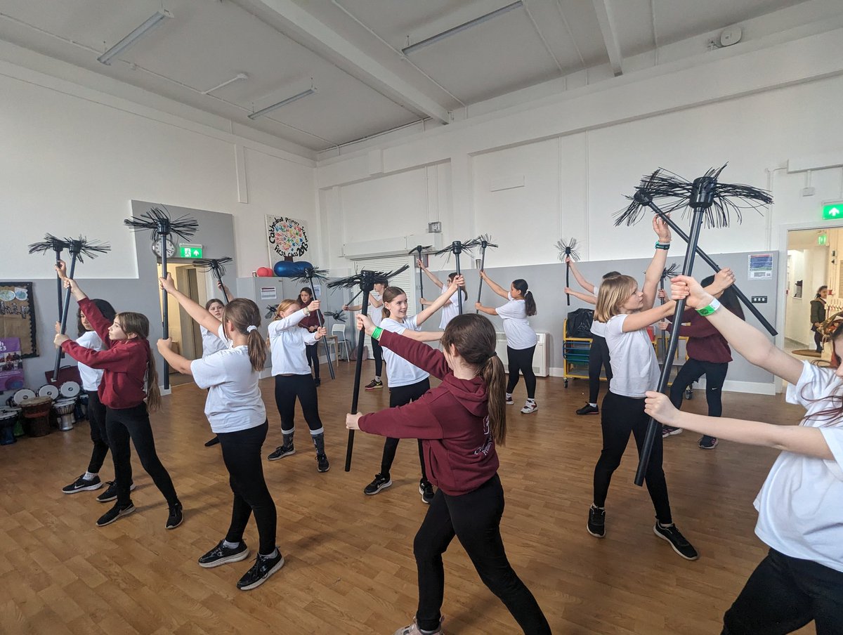 PrimaryBristol's tweet photo. Dance club are getting very excited for their performance at Trinity Academy for stages this year! @CST_Trinity...our final rehearsal today. Can you guess the song we are dancing to?☂️🪁🧹 https://t.co/AJlDFCBYkS