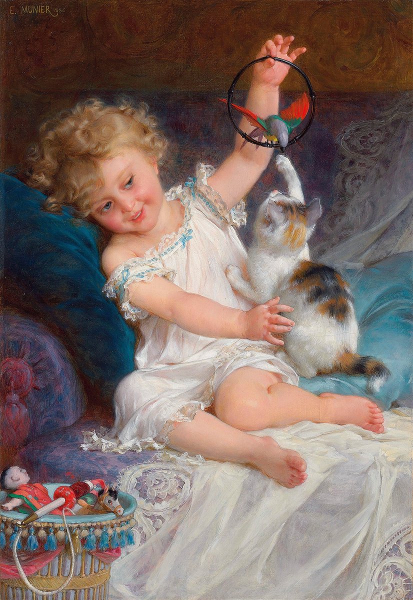 'A game'
 Emile Munier 🇨🇵
 1886

#artist #painting #the19thcenturyart #art #ArtliveAndBeauty #paintingoftheday