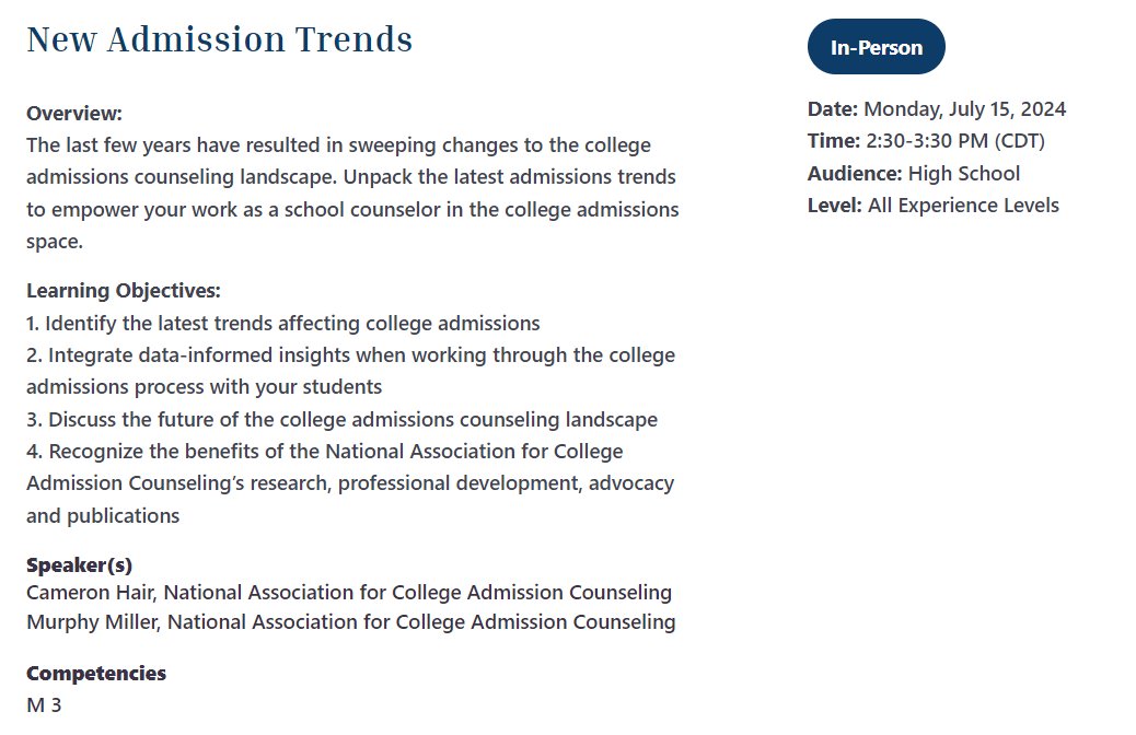 Looking forward to presenting on College Admission Trends you Need to Know this year at @ASCAtweets.
Add us to your schedule-- July 15th at 2:30 CST! #ASCA24  #firedup