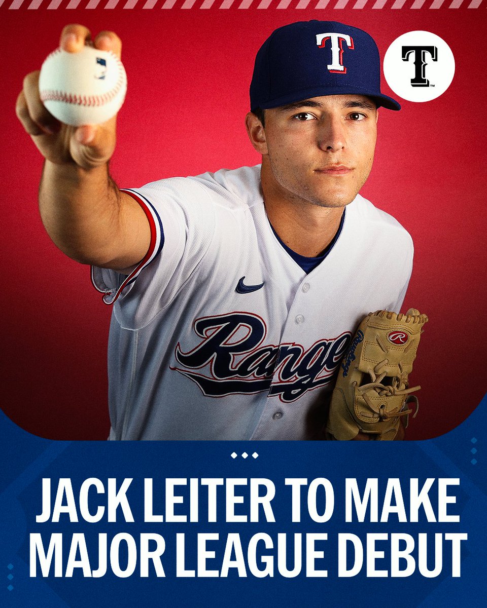The <a href="/Rangers/">Texas Rangers</a> announce that Jack Leiter, the No. 2 overall pick in the 2021 #MLBDraft, will make his Major League debut on Thursday.