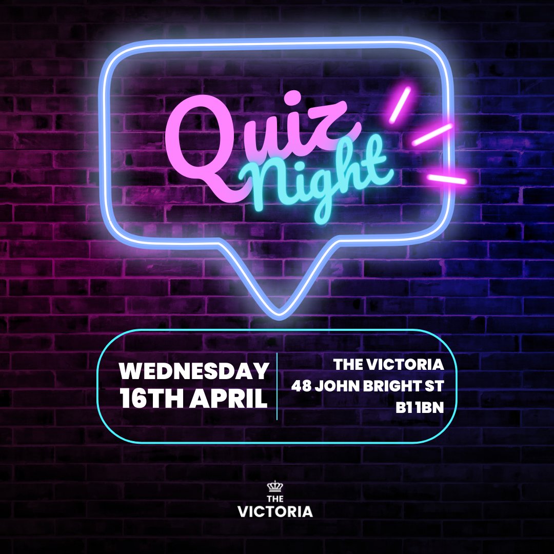 Join our weekly quiz night, happening every Wednesday at 7:30 pm! 💥 Challenge your intellect and vie for the chance to win exciting prizes 🎉 Don't miss out, reserve your table today! Call 0121 633 9439 📞
