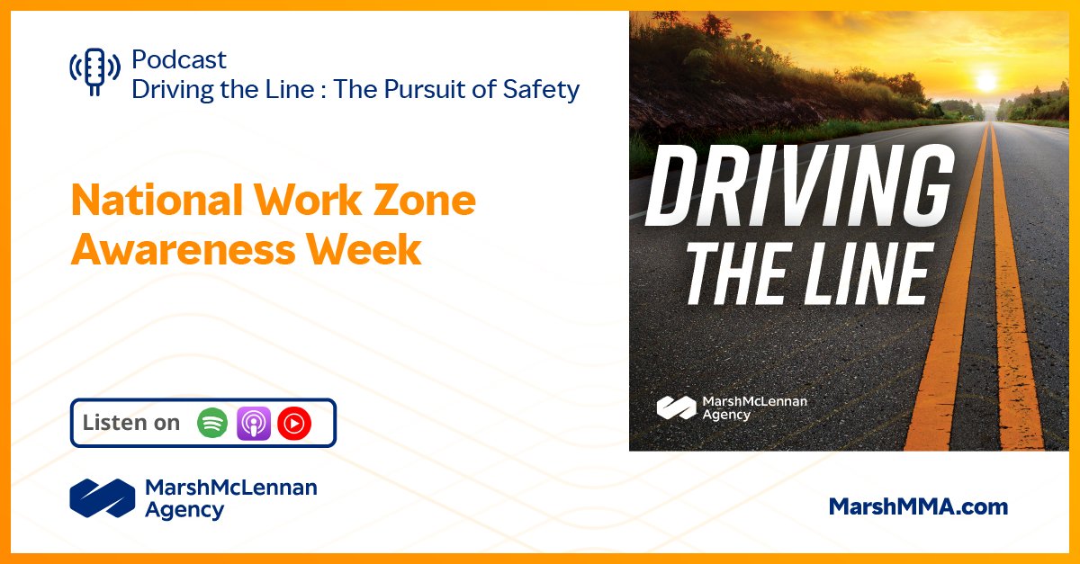 On Driving the Line, my @Marsh_MMA #Safety colleagues discuss National Work Zone Awareness Week, and share alarming statistics about fatalities in work zones last year. This one is a must-listen for all drivers! #MarshMMA #Podcast #NWZAW sprou.tt/1mlCBPbFOWg