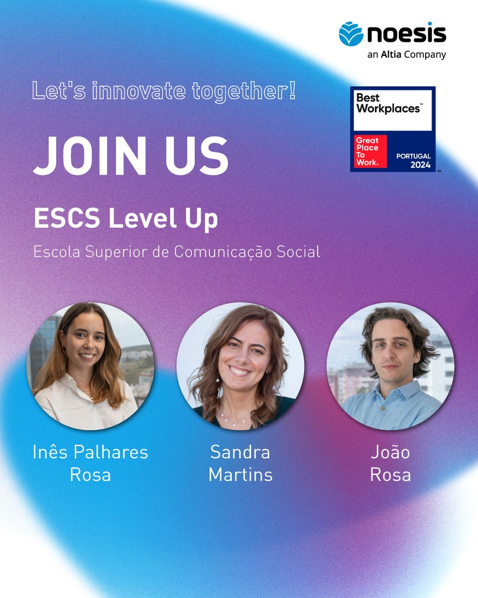 💡 Tomorrow is the 4th edition of ESCS Level Up, a job fair that brings companies and the student community together.

Don't miss the chance to meet #teamnoesis!

𝙇𝙚𝙩'𝙨 𝙄𝙣𝙣𝙤𝙫𝙖𝙩𝙚 𝙏𝙤𝙜𝙚𝙩𝙝𝙚𝙧 🚀

#escslevelup24 #youngtalent #jobfair #careeropportunities #joinus