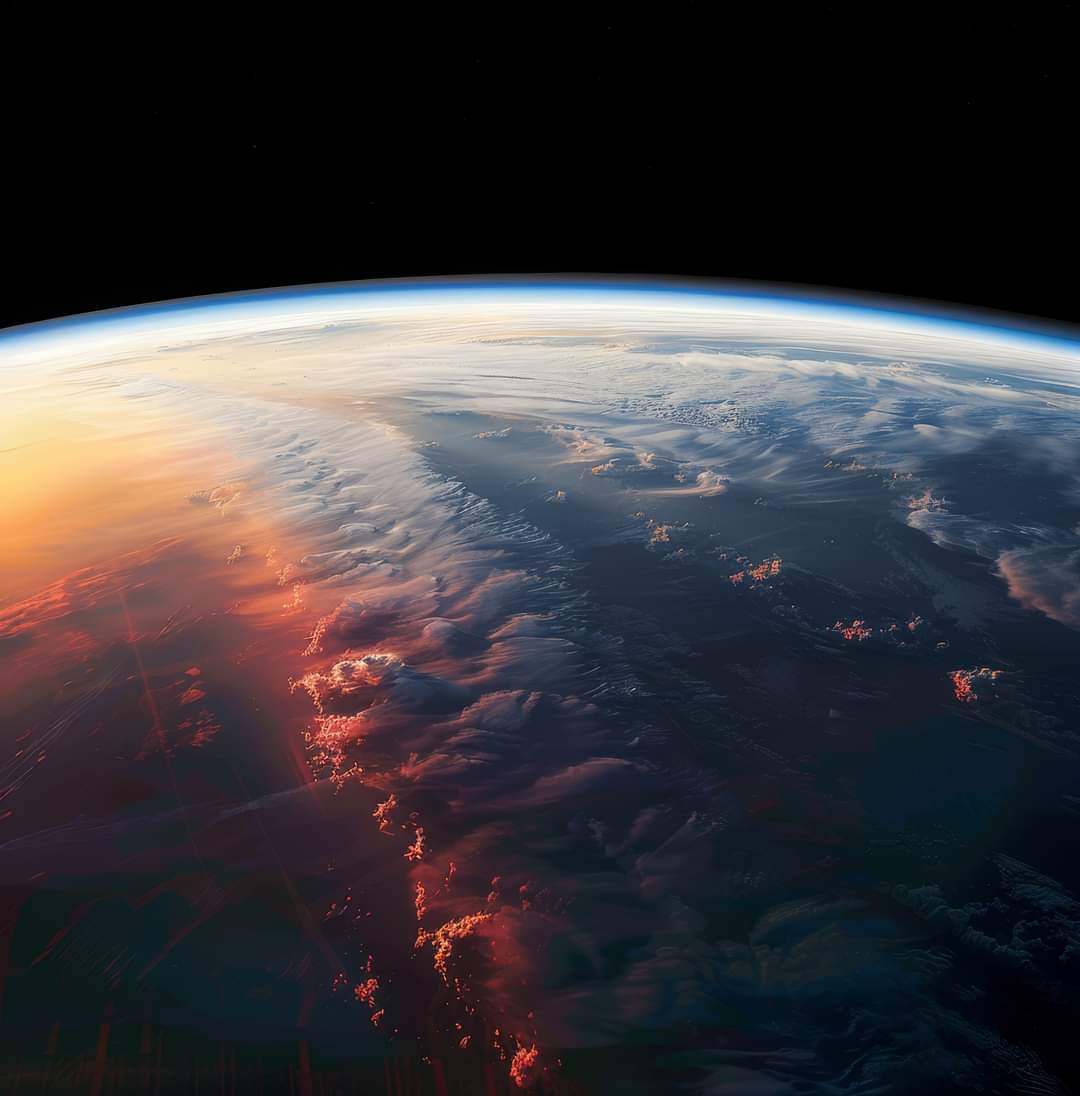 ShiningScience's tweet image. This is what sunset looks like from space.