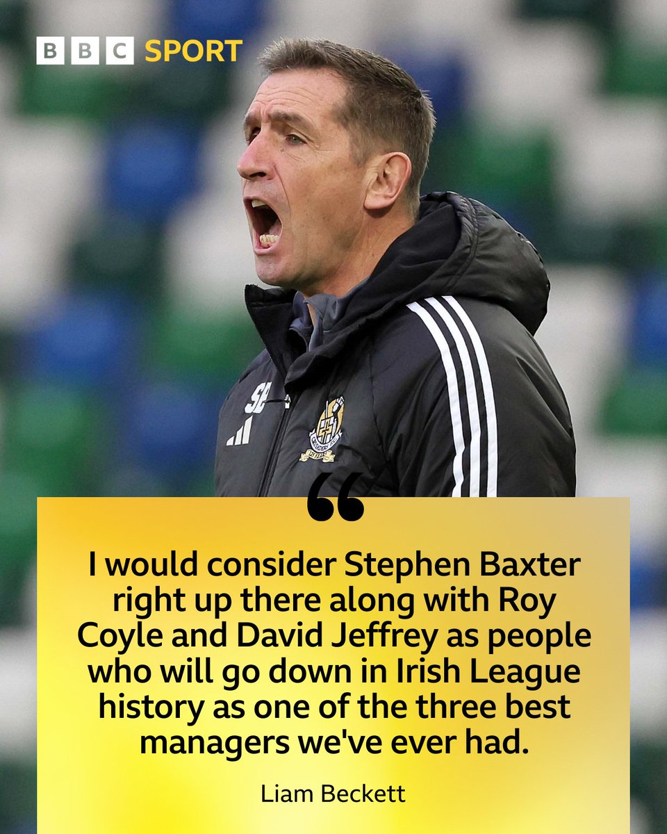 The best manager in Irish League history?

 Liam Beckett is full of praise for Stephen Baxter 👏

➡ Watch Sportsound live on BBC iPlayer & BBC Sport website from 7.30pm tonight 

#BBCFootball #BBCIrishPrem