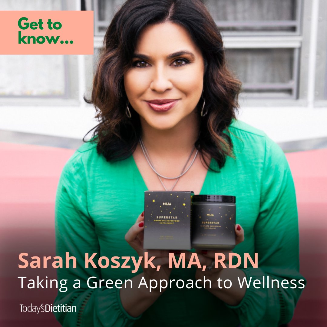 Sarah Koszyk, MA, RDN emphasizes a green approach to wellness in her private practice & as cofounder & formulator of supplement company MIJA. Read how Sarah helps clients build a healthy relationship with food with eco-friendly and whole food ingredients: tinyurl.com/2r6ebz2n