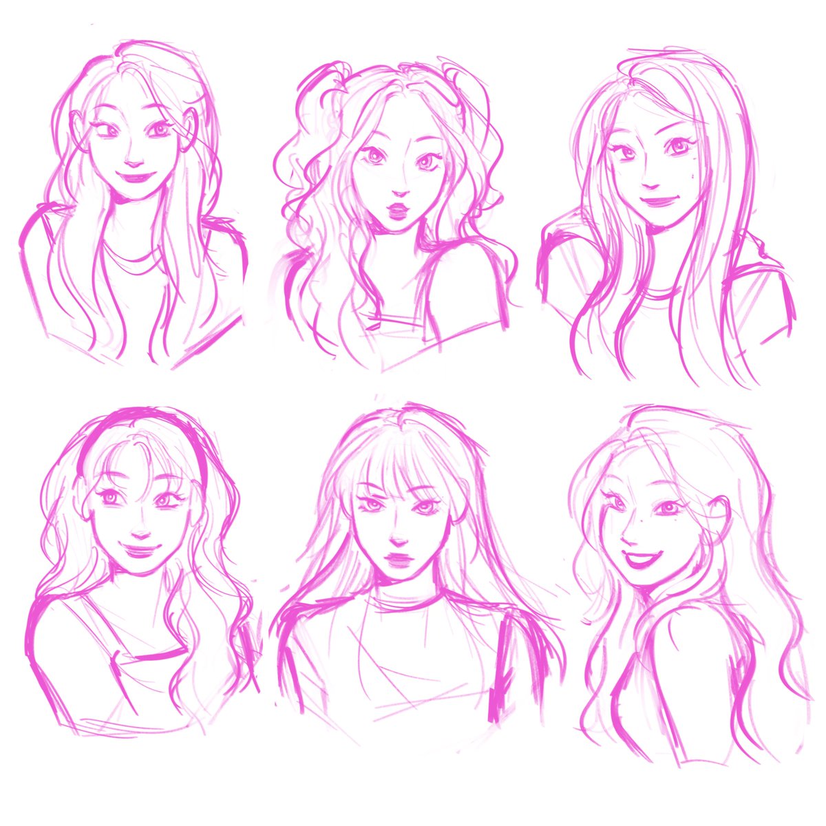 sketched the Girls in my artstyle… r u able to tell/guess who’s who…