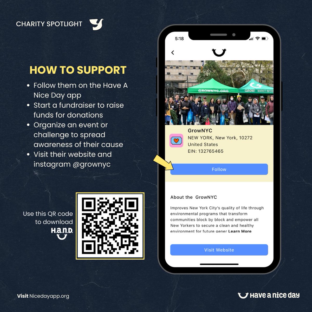 You can support GrowNYC today through the Have A Nice Day app, now available for free on the App Store 👏