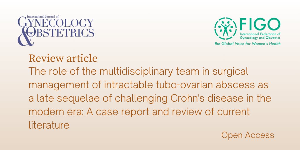 This article details the surgical management of a young female with tubo-ovarian abscess complications of Crohn's disease and the evidence-based management undertaken by the authors' tertiary center. Click here to read: doi.org/10.1002/ijgo.1…