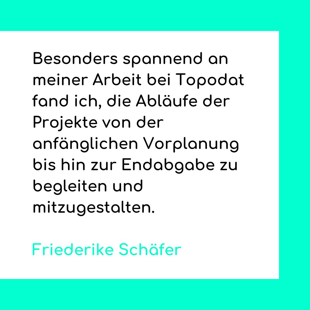 topodat's tweet photo. Die letzten acht Wochen sind wie im Flug vergangen und das #Praktikum von Friederike neigt sich dem Ende zu. Zeit für ein Fazit: Liebe Friederike, wie war's bei #Topodat? https://t.co/w000WFPEvJ