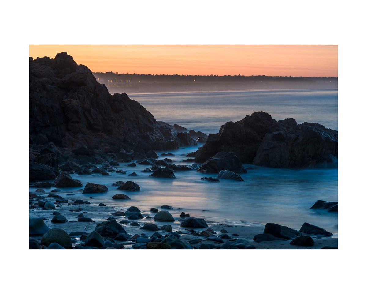 Sunset in Ogunquit, Maine. Taken along the Marginal Way, the public beach can be seen in the distance.