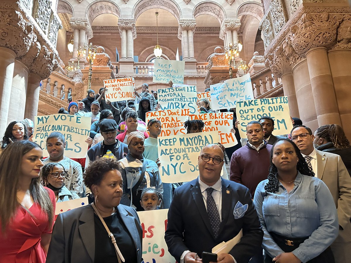 Mayoral control supporters have come up to Albany, now that an extension of the format is back in play with budget talks