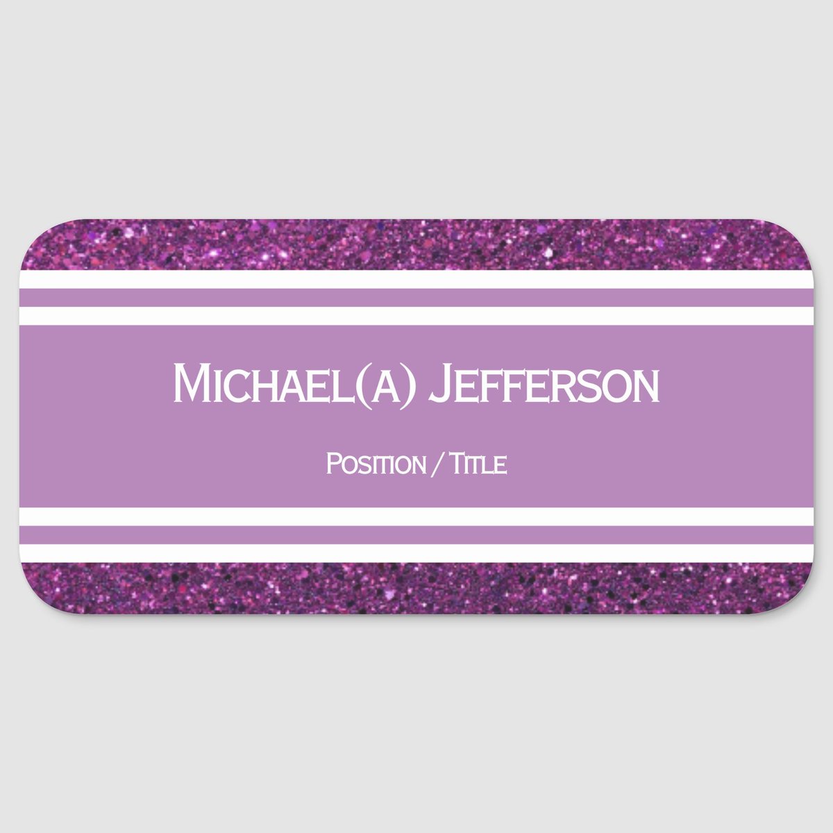 Blending contemporary allure with classic sophistication zazzle.com/lavender_purpl… #Glitter Purple #nametag can be #Personalizedgift for #corporate #employees #Professional #identity for every team #nametags Give a #corporategift #zazzlemade #zazzle #BusinessMan #BusinessSolutions