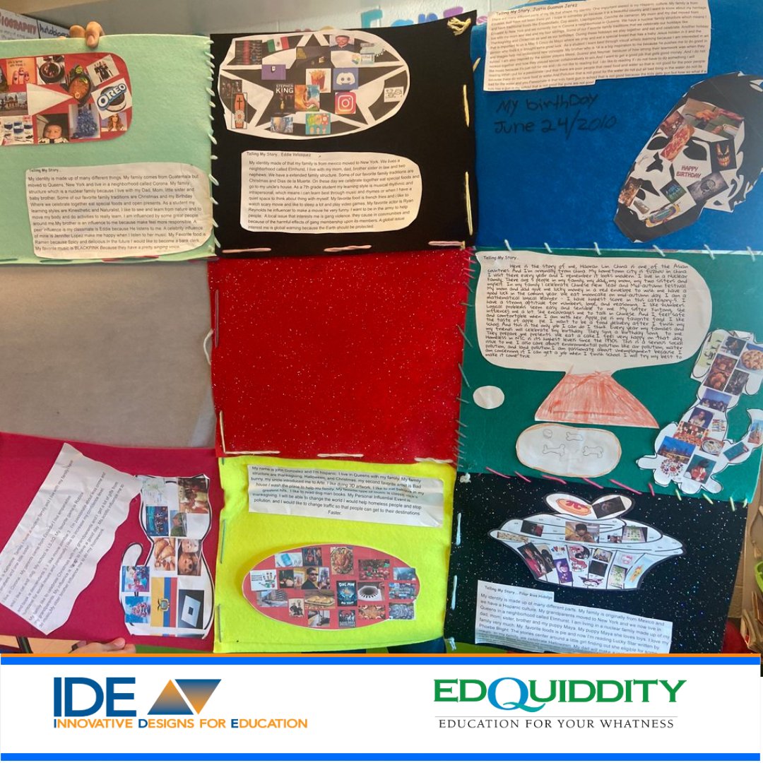 Sharing personal stories is an important part of building classroom community. This class quilt represents each Ss story! Check out a demo of this authentic learning unit: myqportal.com/Share.asp?ID=1… Looking to redesign your curriculum? We can help! idecorp.com