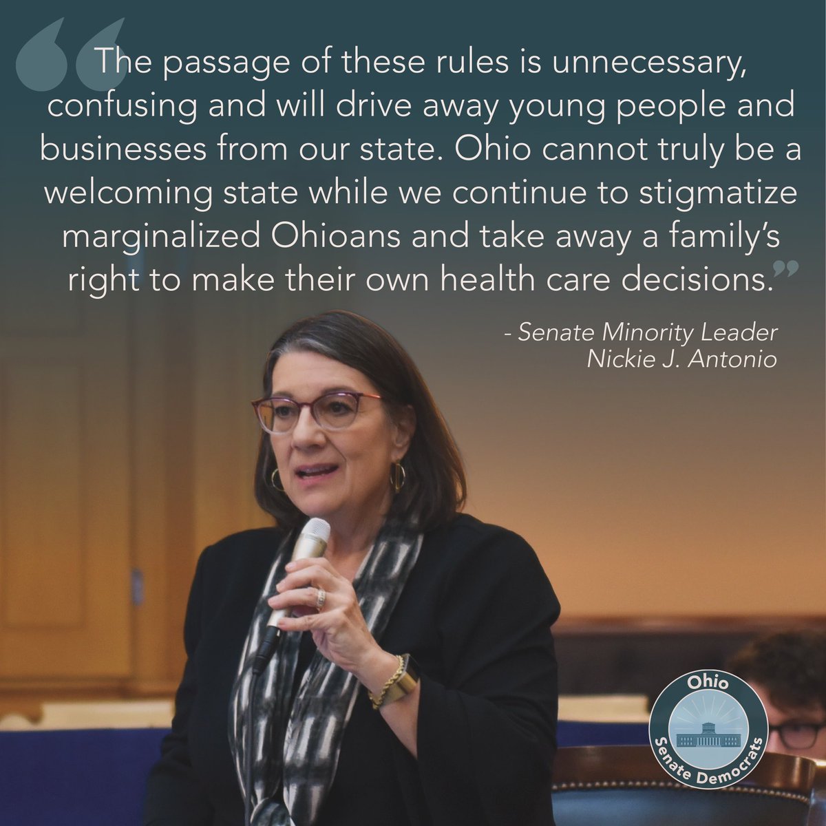 My statement regarding unnecessary rules in Ohio that take away parental rights and jump in front of ongoing court case-what a waste of taxpayer $$$ we should work to uplift Ohioans rather than fight culture wars.