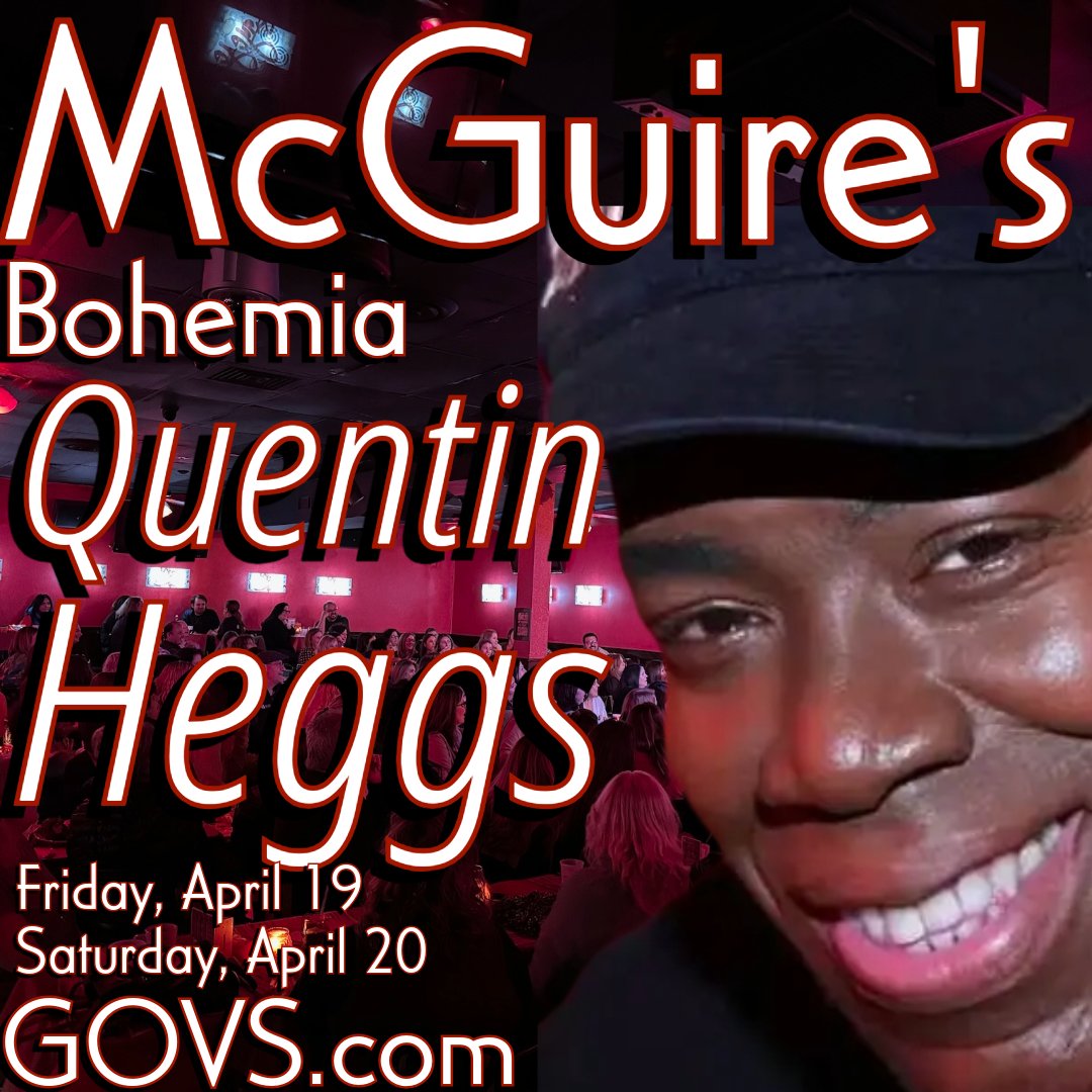 Friday and Saturday at McGuire's! Get your laugh on with Quentin Heggs in Bohemia, Suffolk County! GOVS.com for tickets! #comedy #longisland