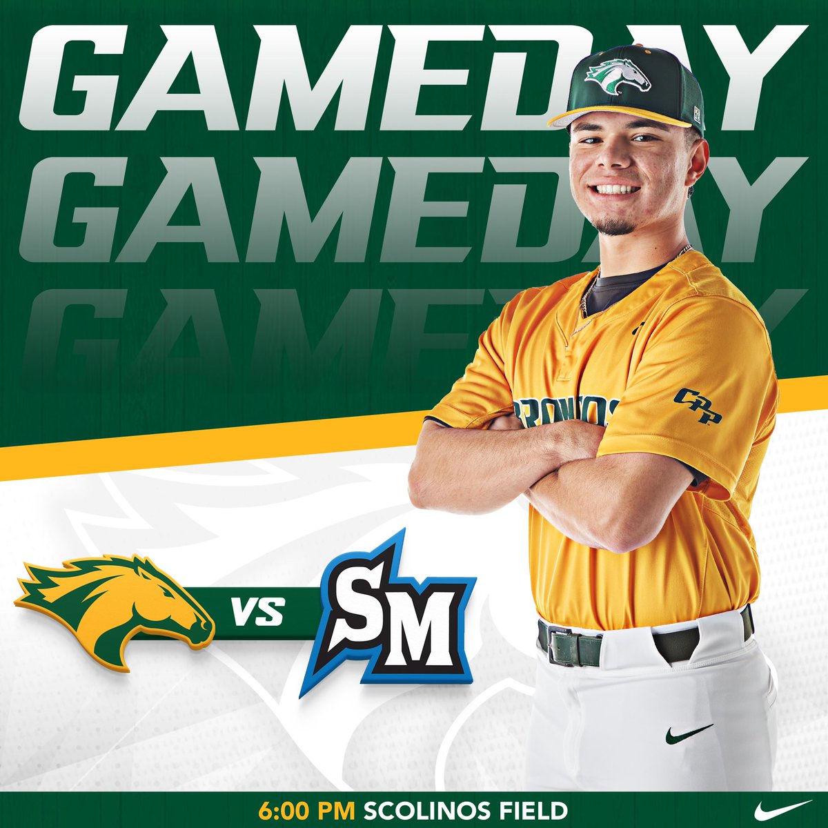 Broncos conclude the final game of their series against CSUSM. The game will pick up in the top of the 6th inning with the score tied at 6-6. Attendance for tonight’s game will be free. 📍: Scolinos Field 📊: broncoathletics.com/sidearmstats/b… 🖥️: ccaanetwork.com/cpp/?B=1058298