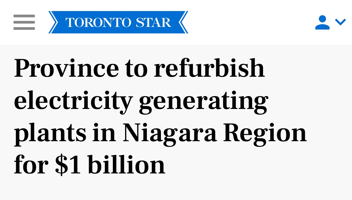 This 100-year old hydro station will cost about $1 billion to refurbish.

The Pickering Nuclear plant will cost $13 billion to refurbish.

Both produce about 2,000 MW

Why does Ontario continue to burn nuclear and fossil gas when renewables are so much cleaner and cheaper?