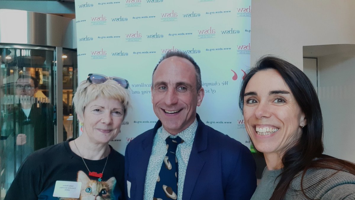 We are already at @TheCrick waiting for you. 👍 At the #AGM take a selfie with someone you meet in person for the 1st time and tag @absw Here I am with @andyextance and Sallie Robins. 😁