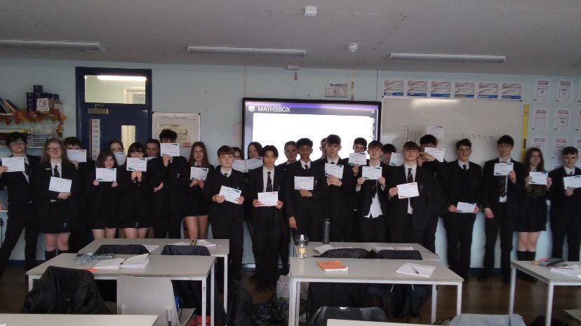 Well done to both our top set year 10s in competing in the <a href="/UKMathsTrust/">UK Maths Trust</a> challenge. Lots of bronze, silver and gold awards!