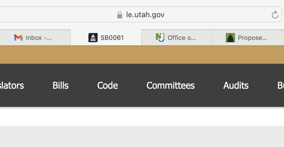 The website: 'Utah State Legislature' Me: ✨le utah gov✨