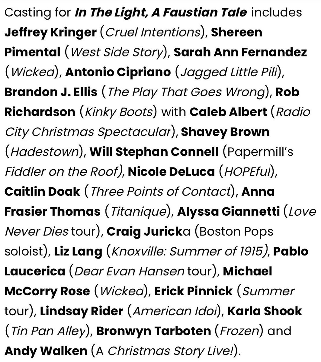 InTheLightBway's tweet photo. Introducing our sensational cast for our April presentations in NYC. 🔥

Tickets: https://t.co/9jFlirmpmh 🎟️✨ https://t.co/MARkOHSp8w