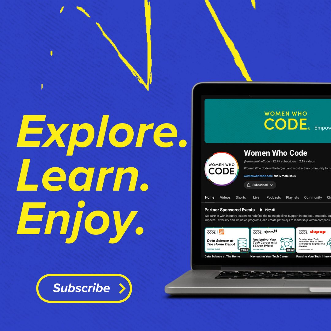 🔍Seeking comprehensive coding resources and expert career guidance? Your search stops here! Check out resources on the #WWCode Youtube Channel – from technical tutorials to lecture videos and beyond. Get started today and expand your portfolio. 🚀📚 youtube.com/@WomenWhoCode/…