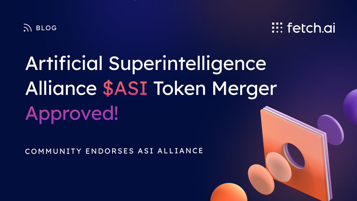 The <a href="/ASI_Alliance/">Artificial Superintelligence Alliance</a> community has spoken! 🚀

Now that ASI proposals on the Fetch.ai network and <a href="/SingularityNET/">SingularityNET</a> have passed, what's next for this multi-billion dollar merger that includes @OceanProtocol?

Read the announcement here 👇
fetch.ai/blog/artificia…