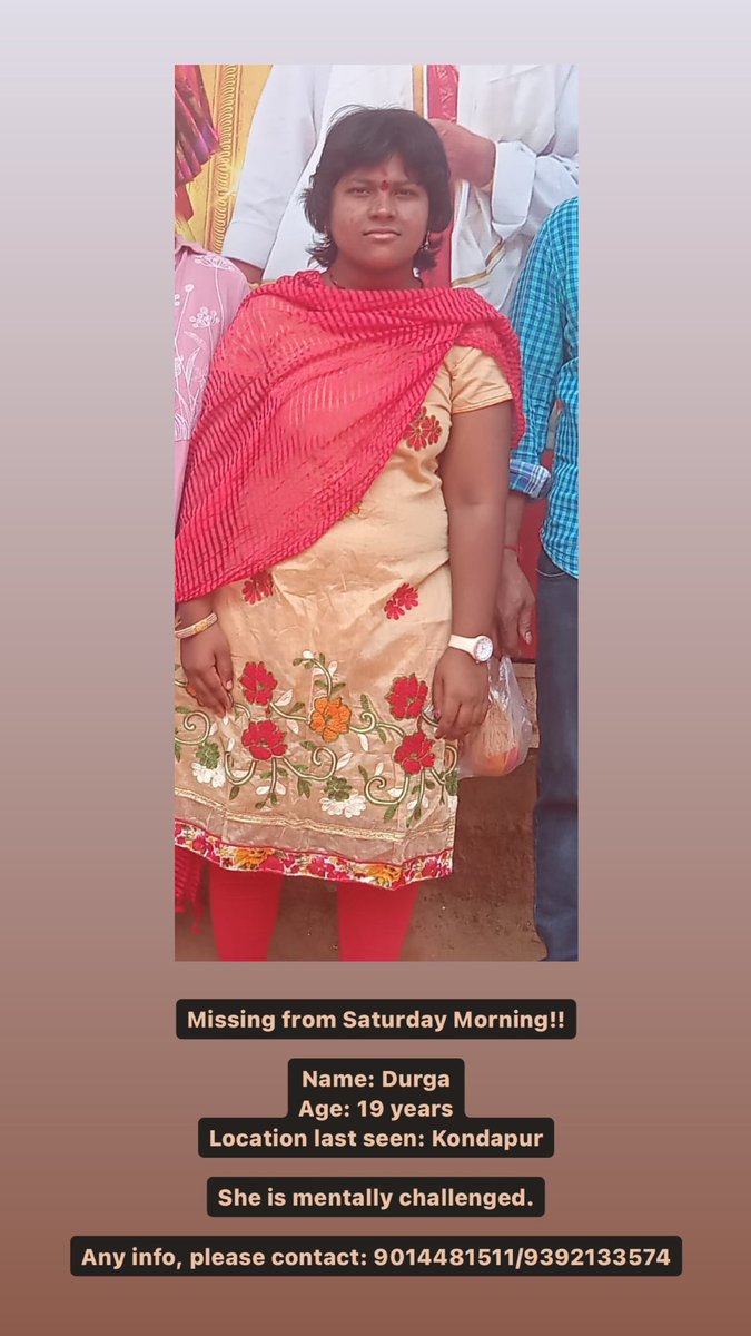 She is mentally challenged and her parents are uneducated. Kindly help them, trace their child. She is missing from 13/4/2024. FIR filed in Narsingi PS. No. 501/2024 @CoreenaSuares2 @ts_womensafety @cyberabadpolice @HiHyderabad @rajakesari99 @DonitaJose @sudhakarudumula